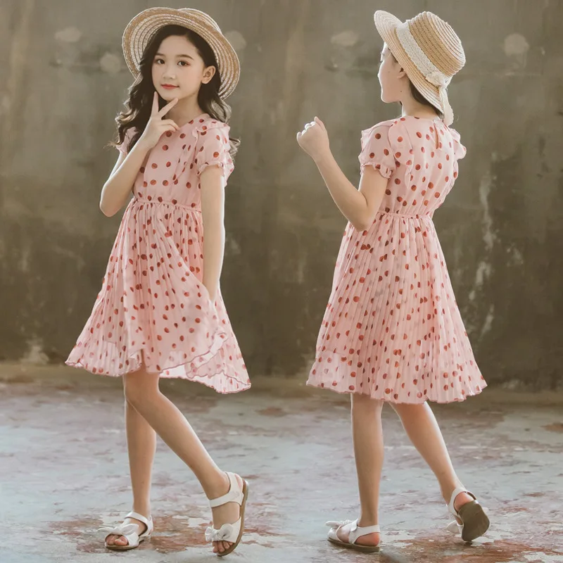 2024 princess Summer Baby Kids Girls Clothes Dresses Party Sleeveless Polka Dot Flower Gown Dress 2 3 4 5 6 7 8 9 10 11 12 Years