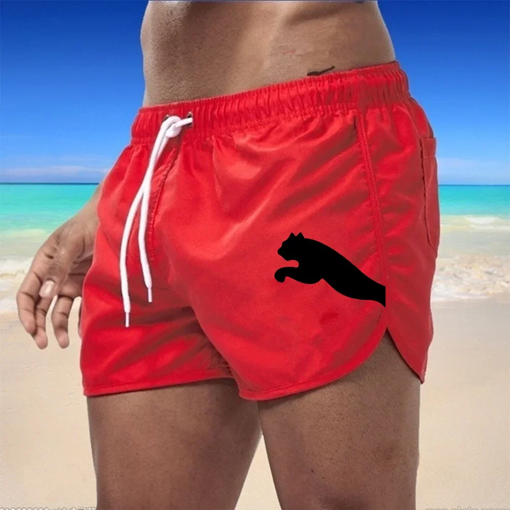 Calções de praia Deluxe masculino, secagem rápida, cuecas prancha de surf, calções de natação de verão, calções de corrida, novo, quente, 2024