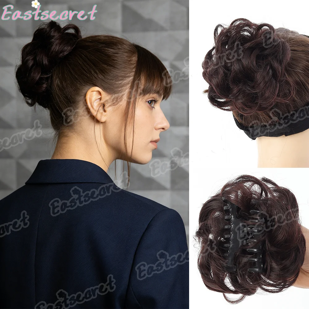 Synthetic Hair Bun Extensions Messy Curly Elastic Hair Scrunchies Hairpieces Synthetic Chignon Donut Updo Hair Pieces for Women
