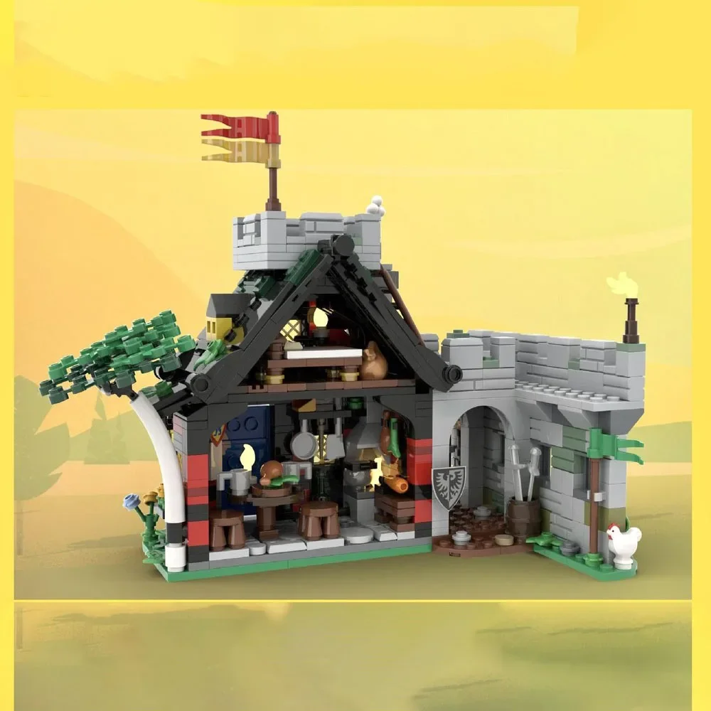 MOC building blocks medieval castle modular model building blocks stacked building blocks creative toy gift DIY educational toy