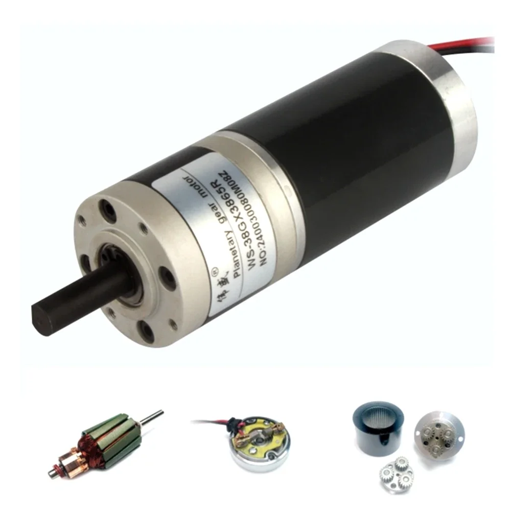 38MM Planetary Reduction DC Motor 12V 24V 3-300RPM 15W Speed Regulation Permanent Magnet Small Motor For Precision instruments