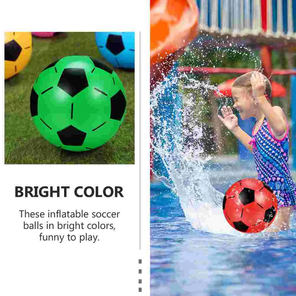 5 Pcs Inflatable Soccer Balls Children’s Toys Playground Assorted Field Plastic