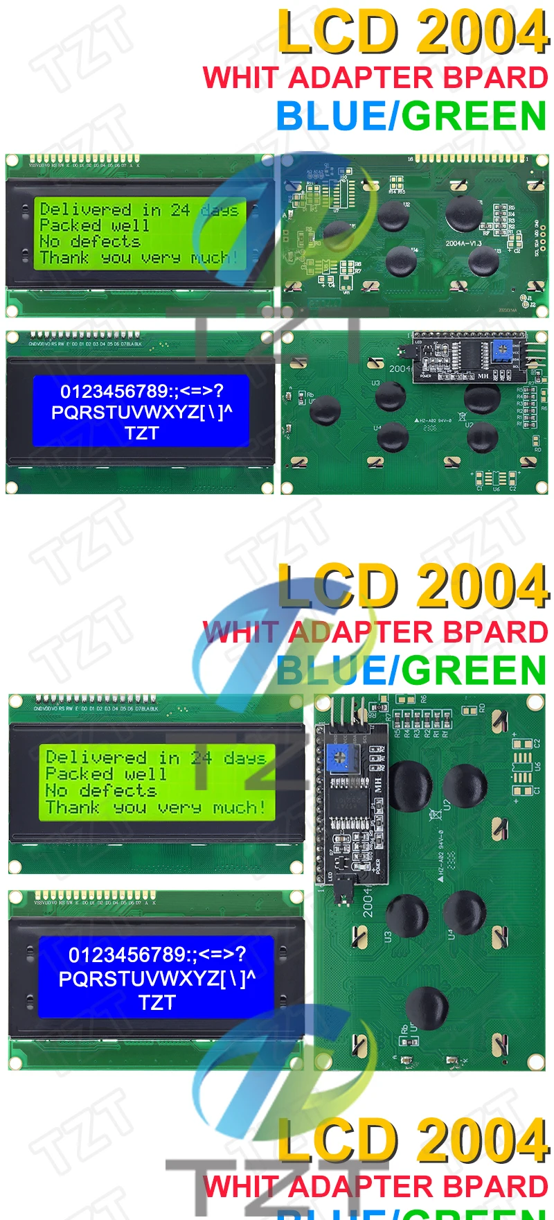 TZT LCD Modul Für Arduino LCD0802 LCD1602 LCD2004 LCD12864 LCD Zeichen UNO R3 Mega2560 Display PCF8574T IIC I2C Schnittstelle – Detail 13