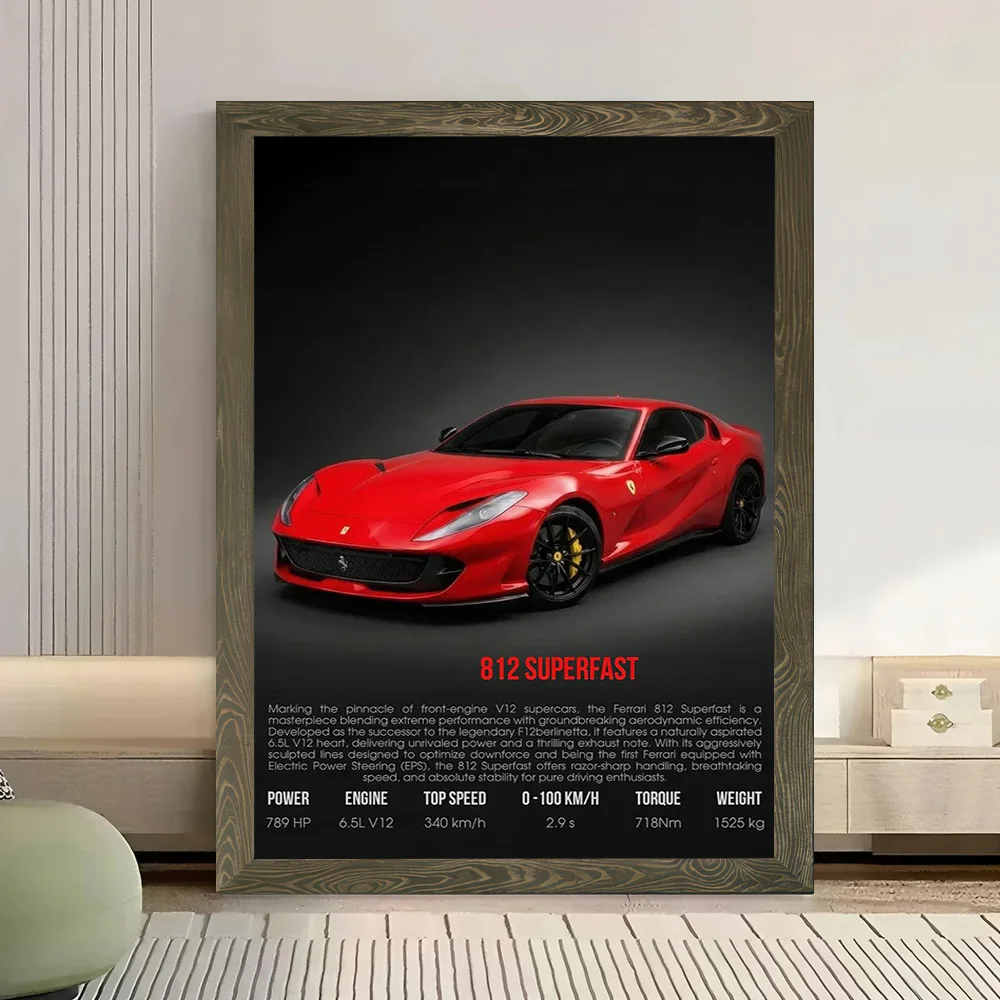 Supercar 812 Superfast Printed Canvas Poster Personalized High Quality Wall Art Paintings for Living Room Decorations Home Decor - view 3