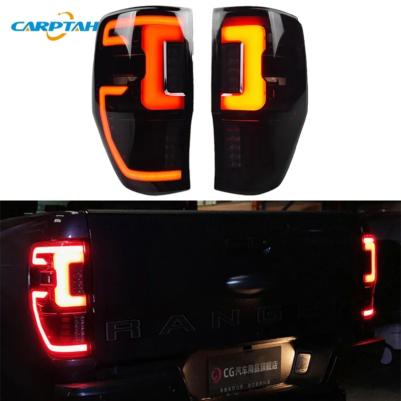 Car LED Taillight For Ford Ranger T8 2015 - 2021 2022 Auto Rear Running Lamp Brake Reverse Dynamic Turn Signal Car Taillights