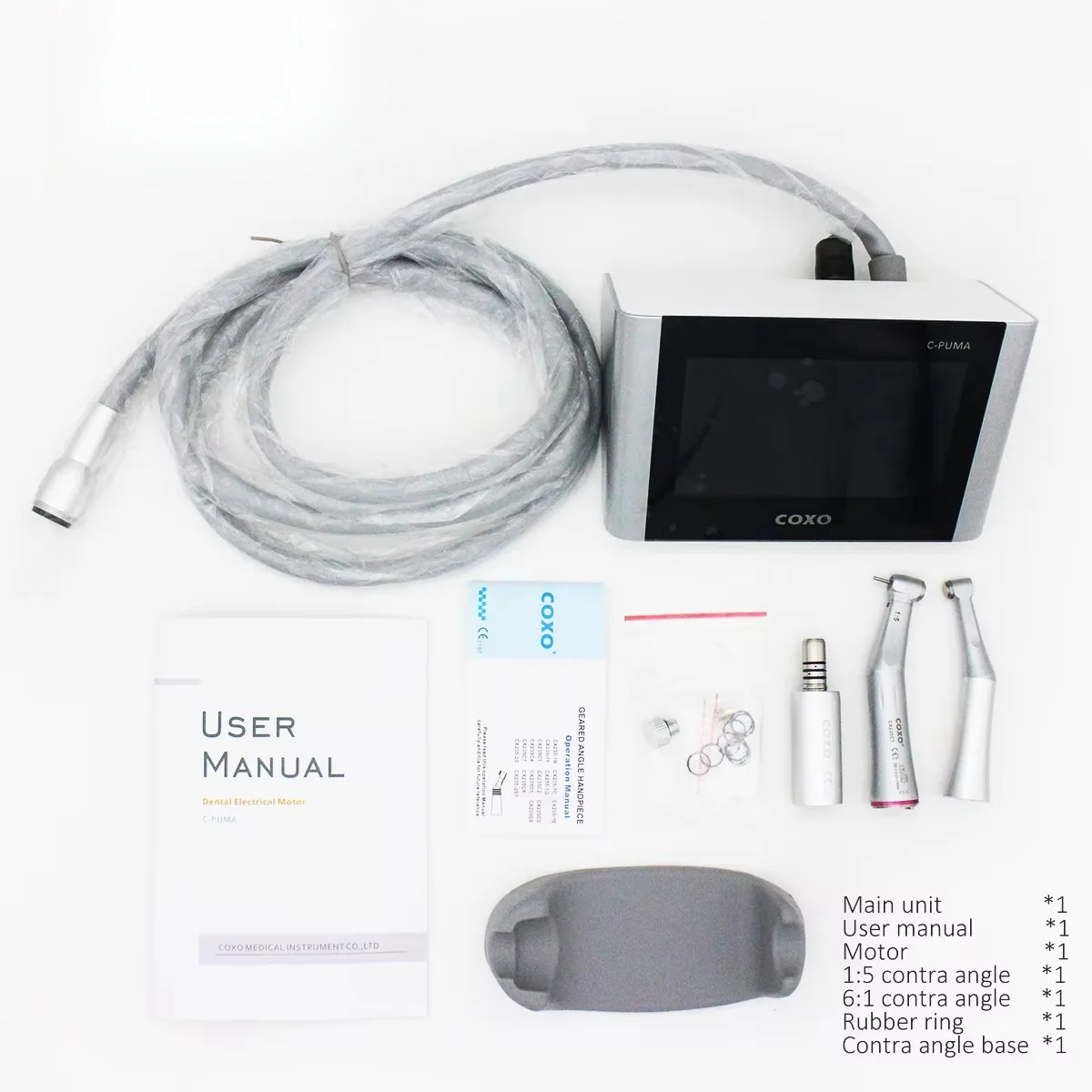 COXO 2 In 1 Dental Electric Motor Build in Endomotor C-PUMA Master with 1:5/6:1 Contra Angle Dentistry Equipment
