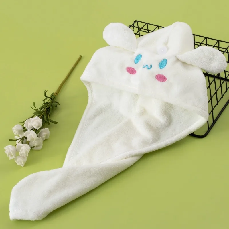 Sanrio Dry Hair Hat Anime Cinnamonroll Melody Bath Hat Cartoon Kawaii Cute Superabsorbent Home Bathroom Towel Girls Cute Gifts