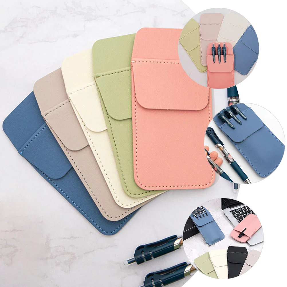 Medical Pencil Case Pocket Protector for Lab Coats Men Clips Shirt Holder Pouch Pu Sleeve Work