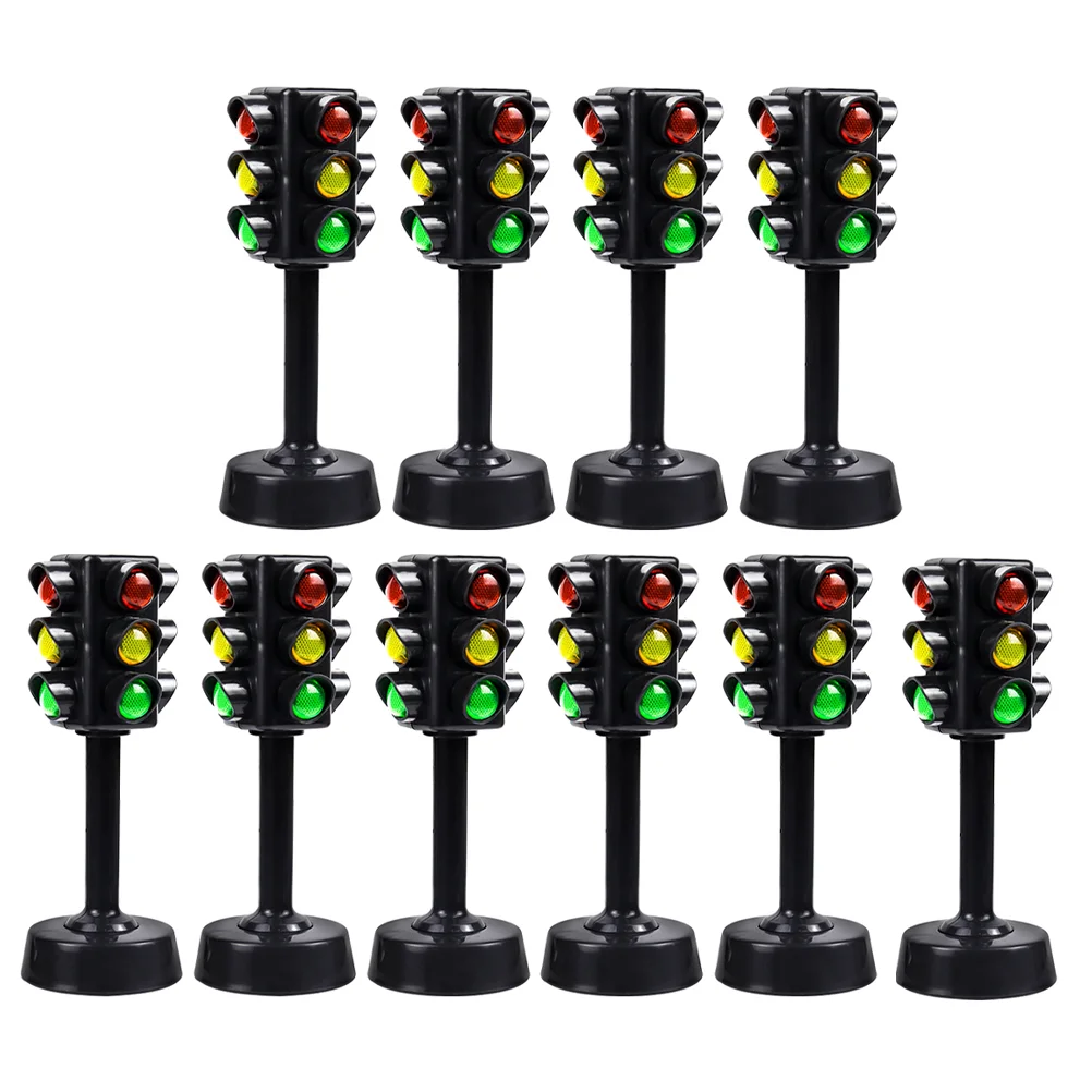 

12 Pcs Miniature Traffic Signals Light Model Lamp Warning Red for Pretend Play Toddler