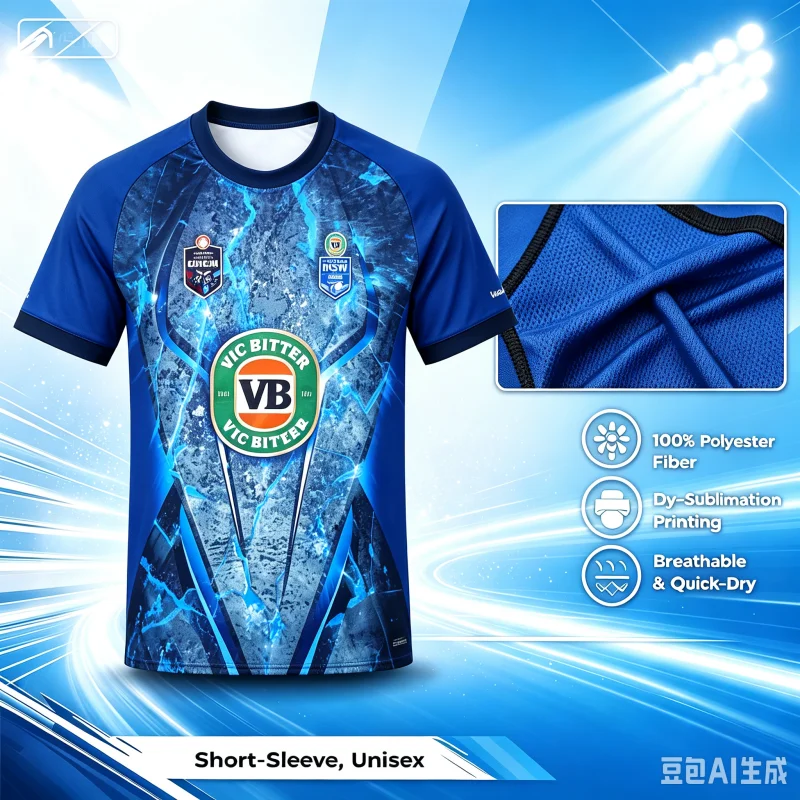 26-27 South Wales Blues 3D-gedrucktes Eltern-Kind-Fußball-T-Shirt für Sommer und Herbst, schnelltrocknend, für Männer und Frauen – Detail 2