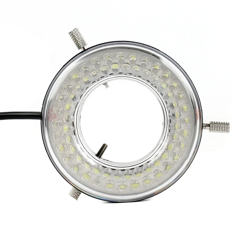

64 светодиодная кольцевая лампа для стереомикроскопа, видеокамеры, источник света, четырехзонный кольцевой светильник с полным приводом, вилка стандарта США-A86Z