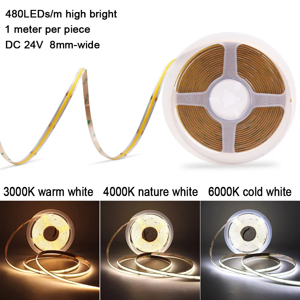 LED Stair Light Strip Smart Motion Sensor Light Strip No Wiring 16/20 Steps Stair Lighting DC 24V COB LED Strip For Home Decor