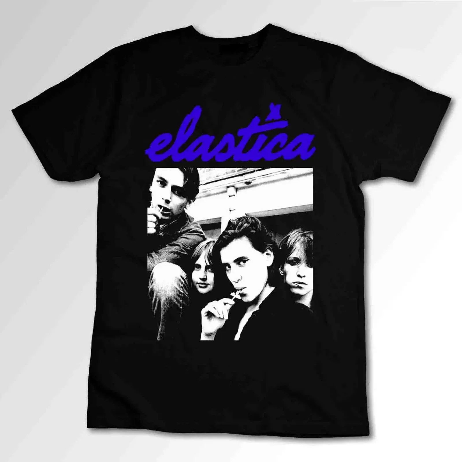 Camiseta Elástica Vintage Lavada con Ligeras Estampas, Elástica, Unisex, Elegante, Cómoda, Versátil y Transpirable