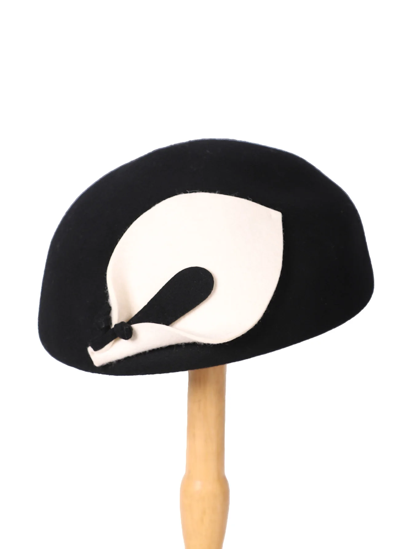 FS 100% Wool Felt Small Top Fascinators Hats For Luxury Women Elegant Berets Winter Church Church Cap Flower Ladies Fedoras Hat