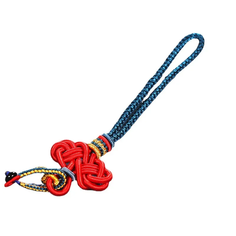 Hand woven cultural and creative bag hanging China-Chic style new knitting rope car key chain hanging rope hanging rope semi-fin
