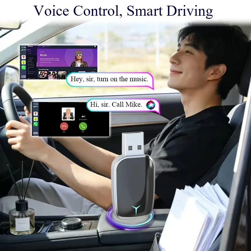 

2026 Android Auto Wired to Wireless Dongle AI Smart Box Automatic Connection Car Intelligent Systems