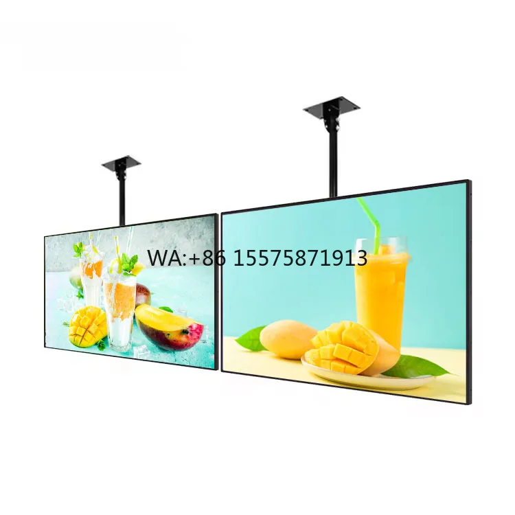 2K Screen Digital Signage Menu Board Wall-Mounted 21.5/32/43/55 Inch LCD Advertising Display for Restaurants Coffee Shops