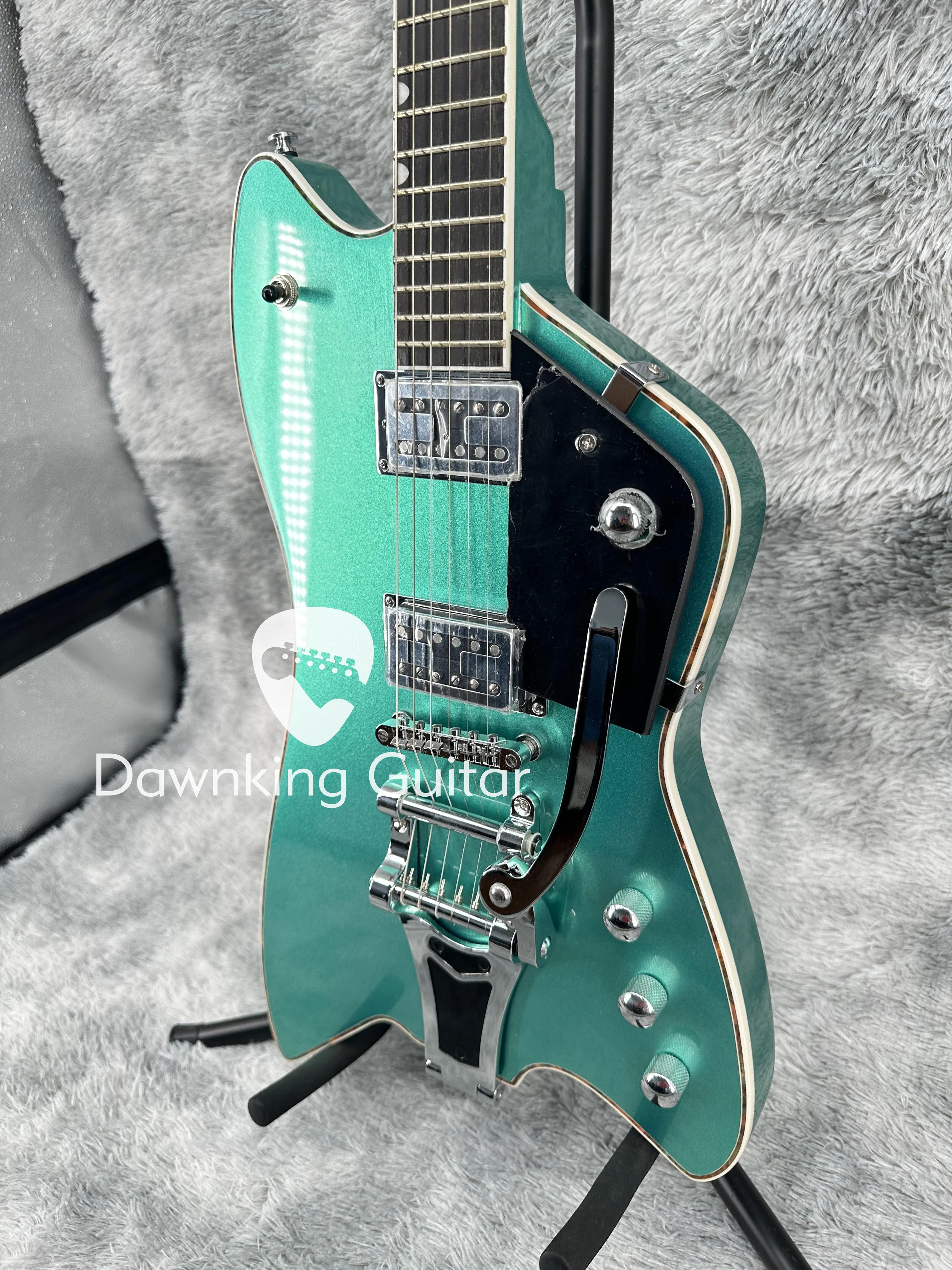 Unique Penguin Jupiter Thunderbird Green Electric Guitar Army Green Solid Body free shipping