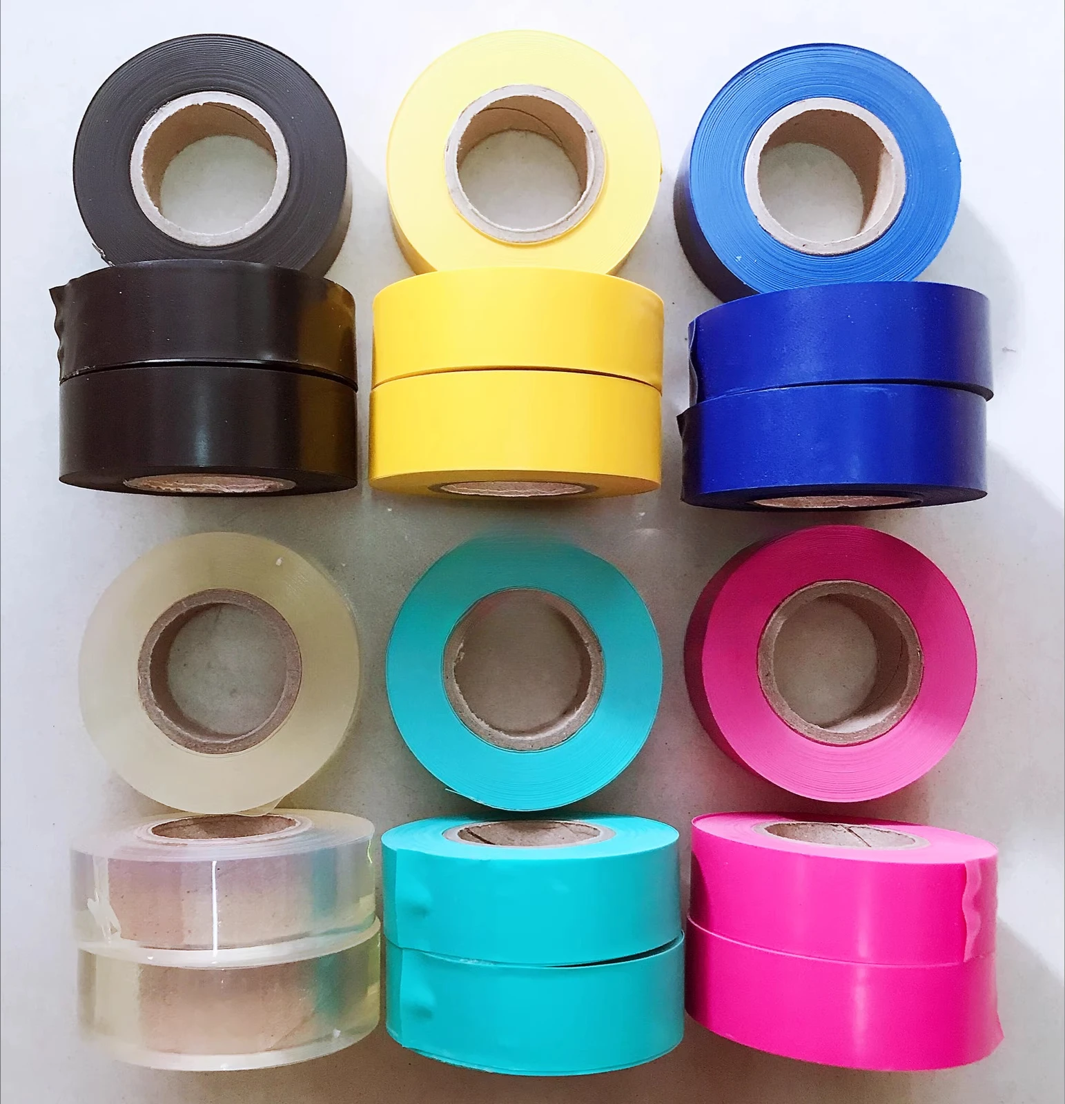 1 قطعة شريط ملون عازل PVC غير لاصق شريط كهربائي بعرض 23 مللي متر بطول 20 متر