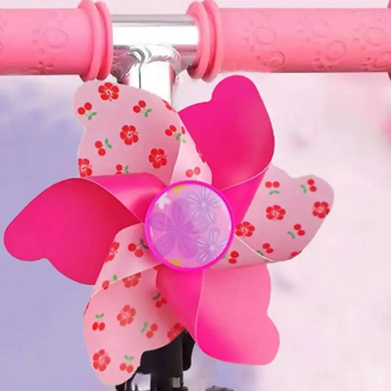 Bike Pinwheel Handlebar Unique Pattern Spinning Pinwheel Bike Accessory Windmill & Pinwheel Toy For Most Bicycle Tricycle