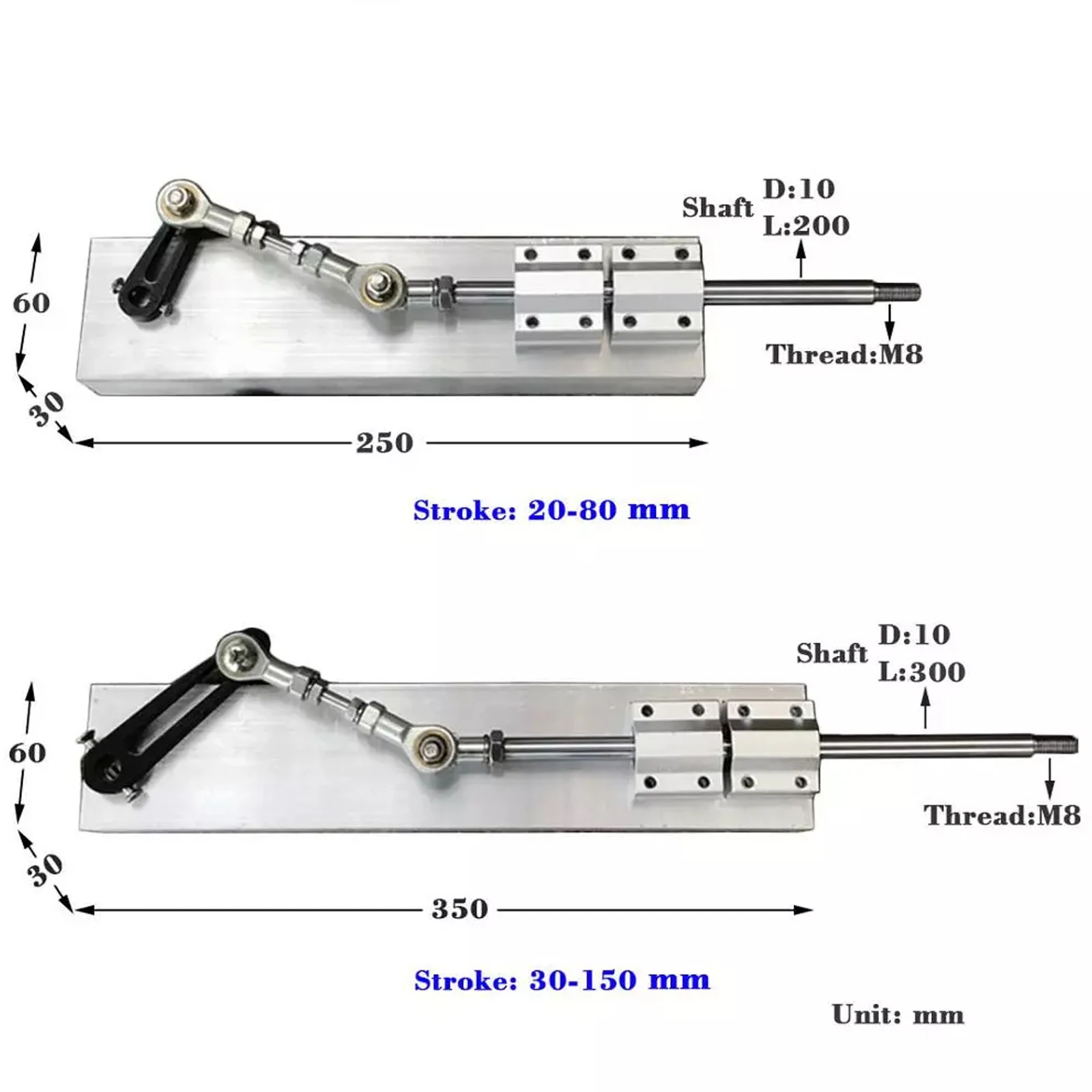 DIY Reciprocating Cycle Linear Actuator Kit DC 12V/24V Electric Telescopic Push Rod With Speed Regulator Stroke 80mm/150mm Speed