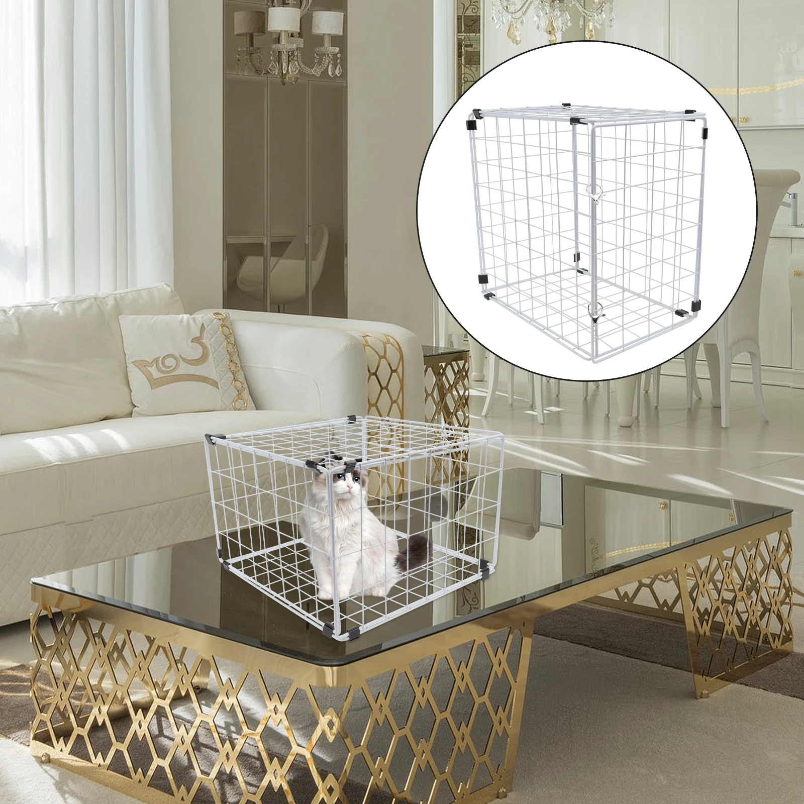 

Pet Cart Cage Collapsible Cat Carrier Portable Outdoor Small for Cats Kitten Dog Box