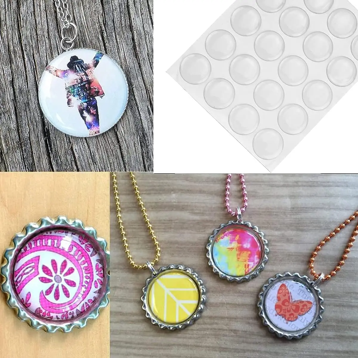 Customizable Transparent Epoxy Stickers Round 3D Crystal Clear Epoxy Adhesive Circles Bottle Cap Stickers For DIY