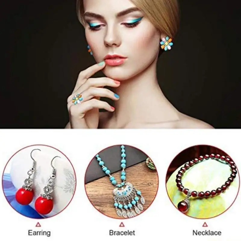 

31BF Jewelry Making Supplies with Beads Charms Findings Jewellery Pliers Beading Wire for DIY Necklace Bracelet Earrings