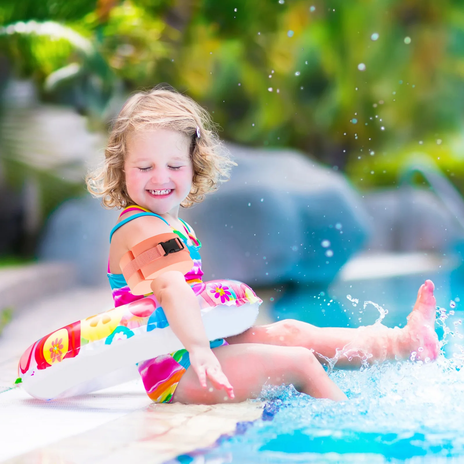 1 paio di braccialetti galleggianti da nuoto per bambini, anelli da nuoto, maniche di sicurezza in schiuma durevoli per piscina, allenamento in spiaggia, ali d'acqua