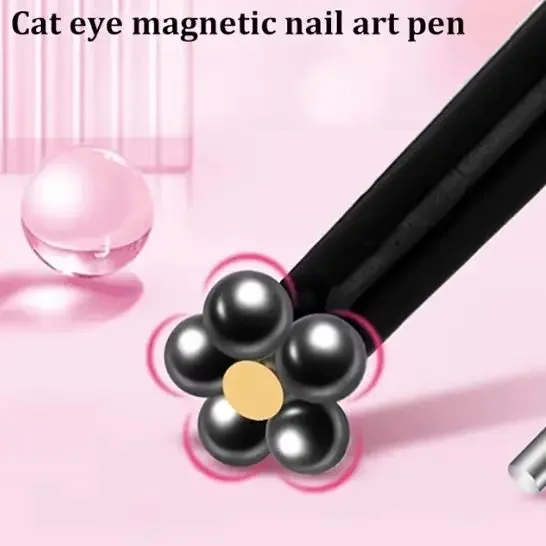 2 In 1 Professional Nail Art Cat Eye Magnetic Stick Pen For Steel Ball Suction Iron Beads Magnet Dotting Pen Manicure Design