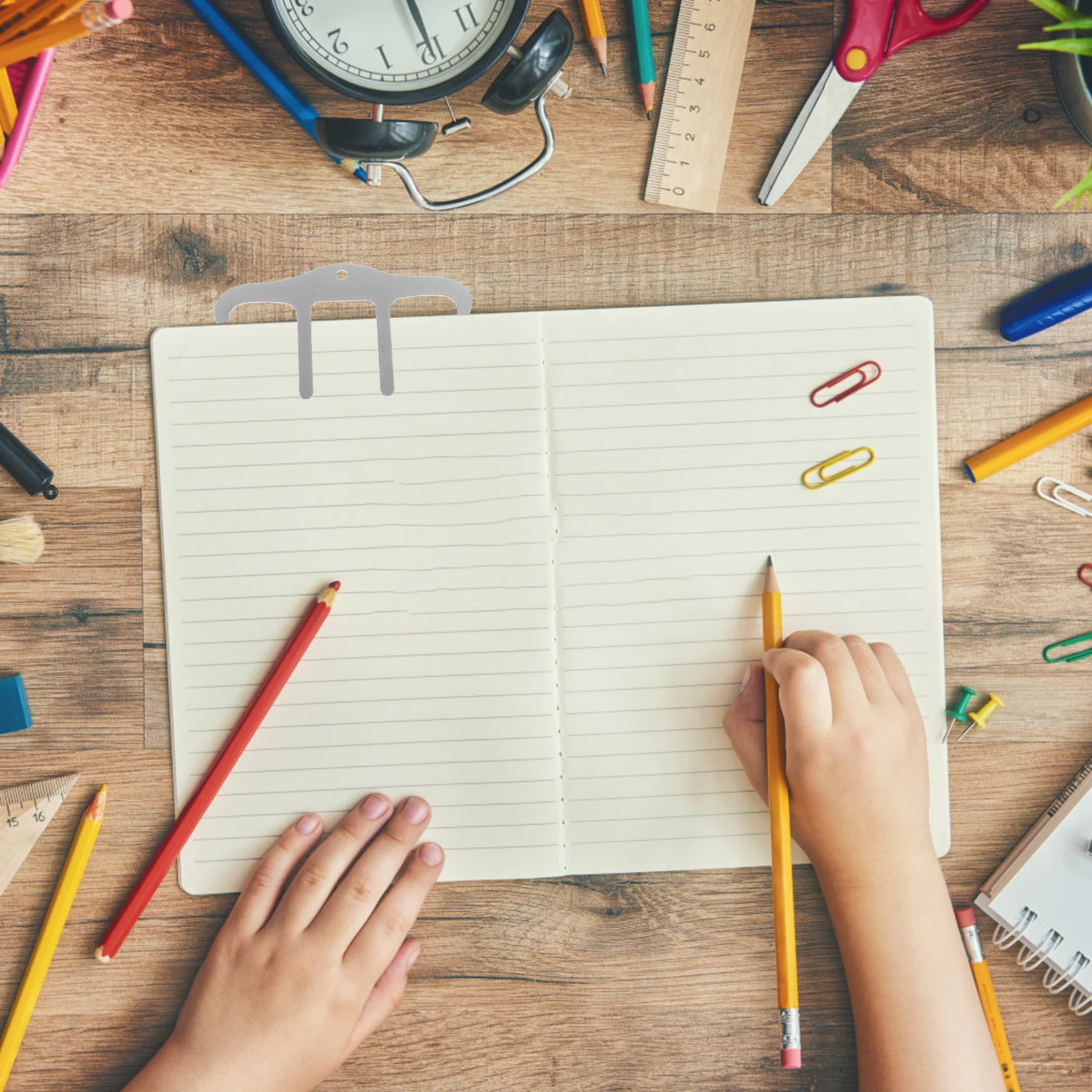 

4 Pcs Page Holder Clips for Books Bookmark Recipe Alloy Stand Student Bookmarks