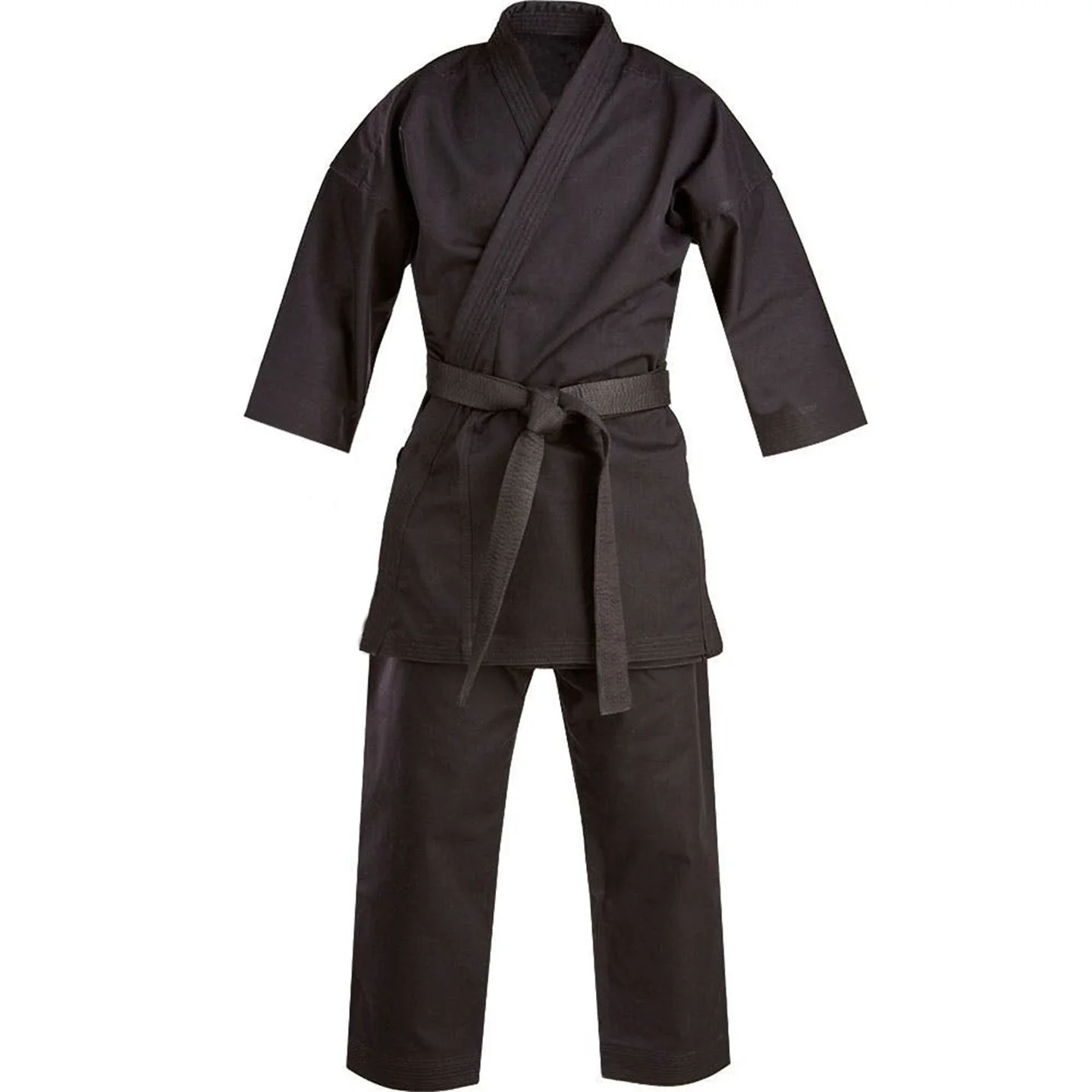 Black Karate Uniform Adult And Children Taekwondo Suit Jujutsu Dobok Men Women Kungfu Shirt & Pants Set Gymnasium Training Suit