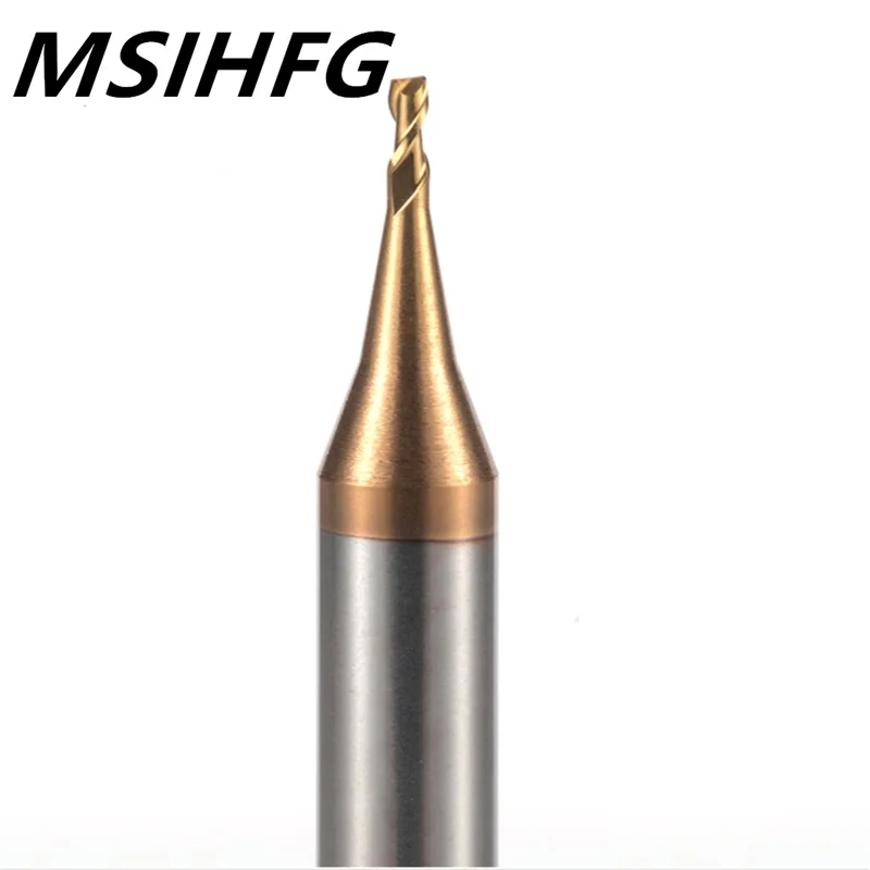 HRC55 Micro 2 Flute End Mill 0.2-0.9mm 4mm Shank Milling Cutter Tungsten Carbide CNC Router Bit TiCN Coated Mini Milling Cutter