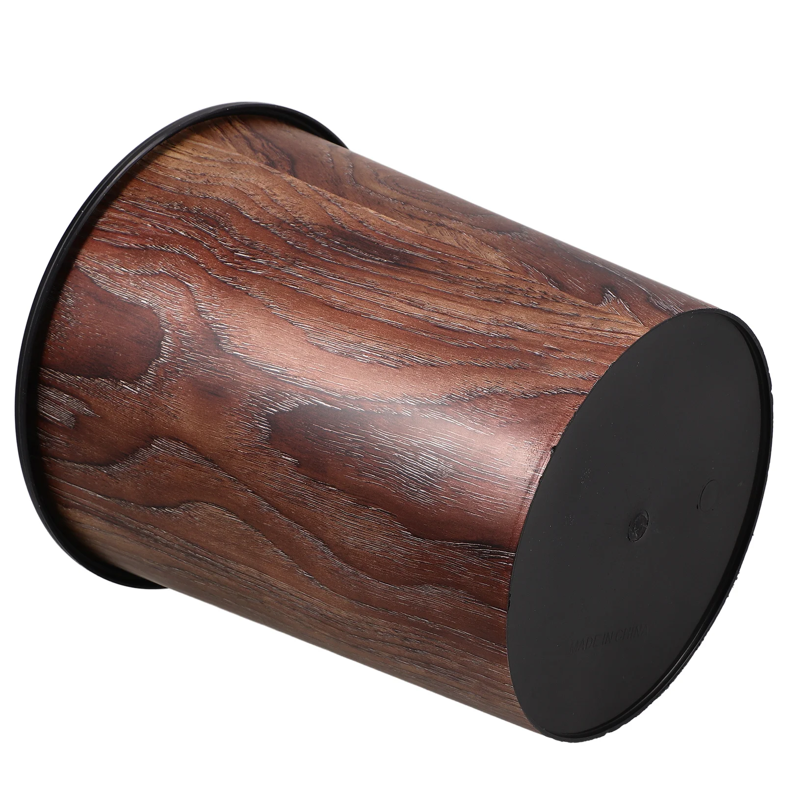 

Wood Grain Trash Can Large Capacity Waste Bin For Kitchen Bathroom Living Room Hotel Office Indoor Decor Round Garbage