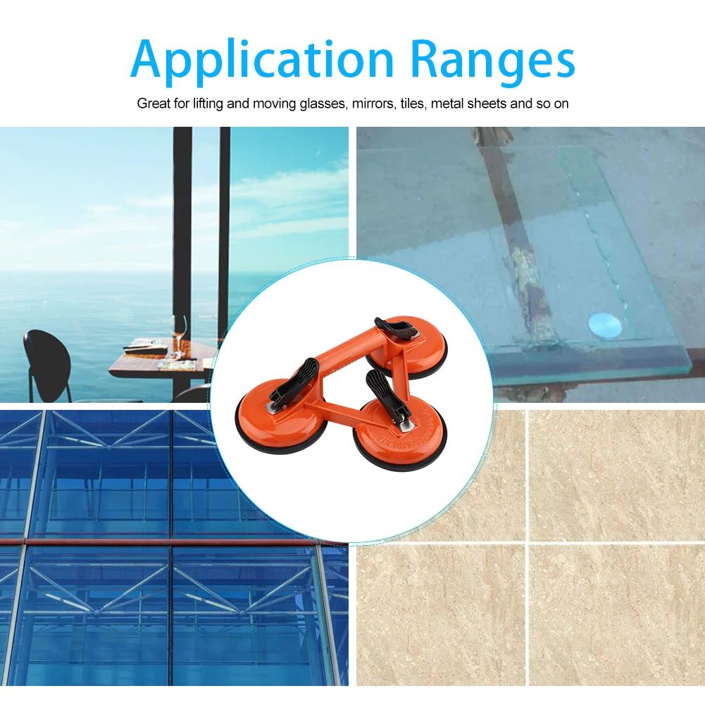 Aluminum Alloy Vacuum Suction Cup Lifter Heavy Duty Glass Tile Mirror Puller Dent Removal Tool Portable Moving Handle
