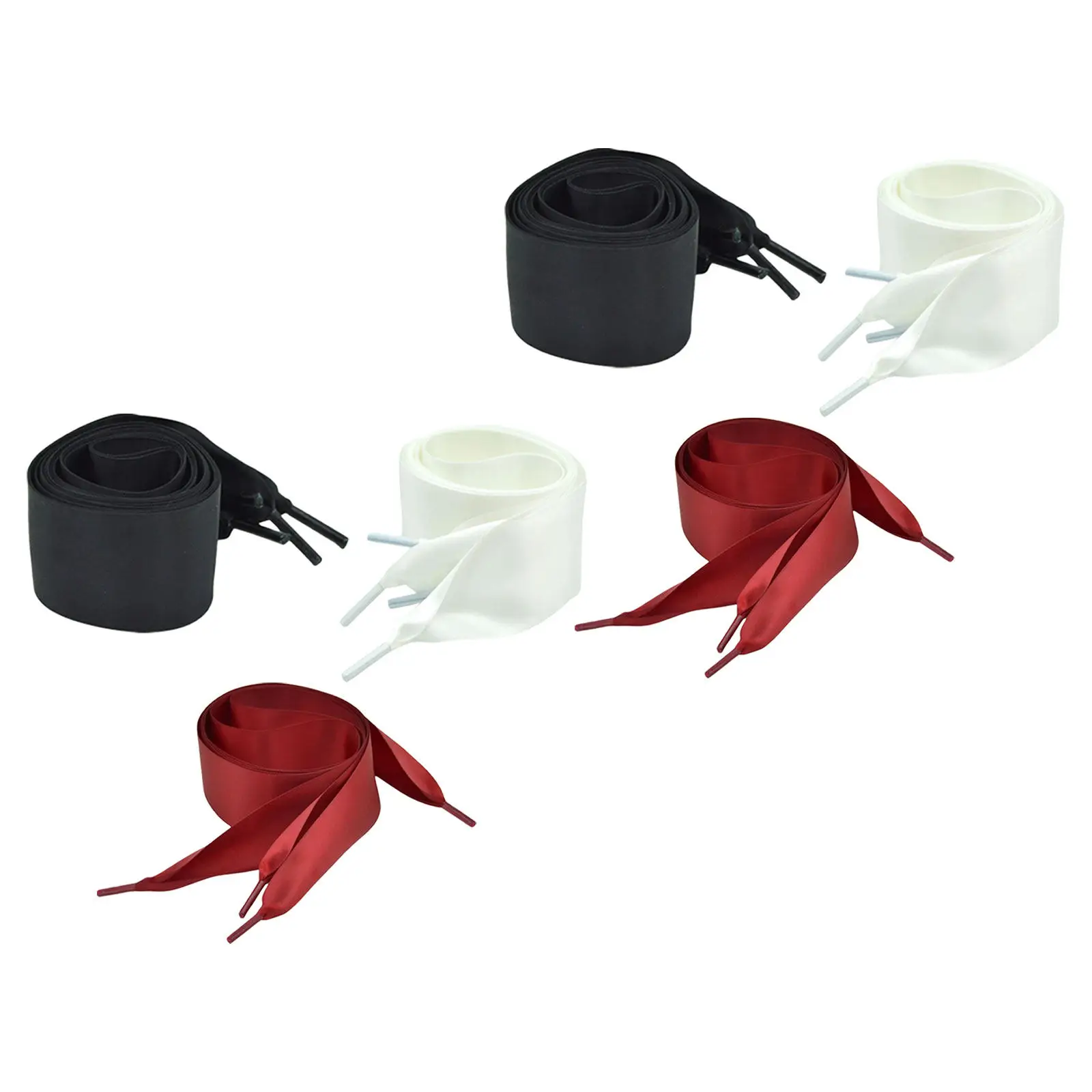

6Pair Satin Ribbon Shoe Laces Wide Flat Bow Shoelaces for Sneakers Trainers Boots Elegant Silk Satin Laces for Women Fashion