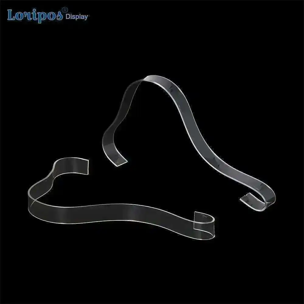 

20pcs Clear Acrylic Bending Shoe Display Stand Rack Women's Sandals Showing Holder Girls Fashion High Heels Hanger