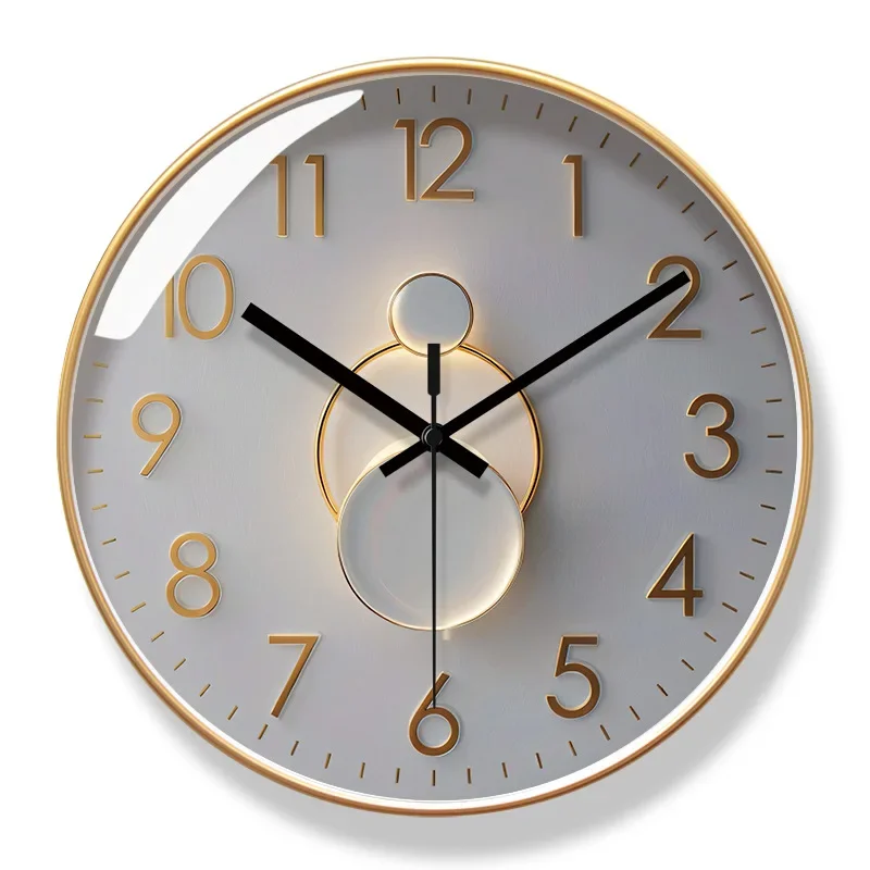 12inchModern Design Quartz Clock Simple Light and Shadow Wall Clock Home Living Room Mute Clocks Decorative Clock reloj de pared