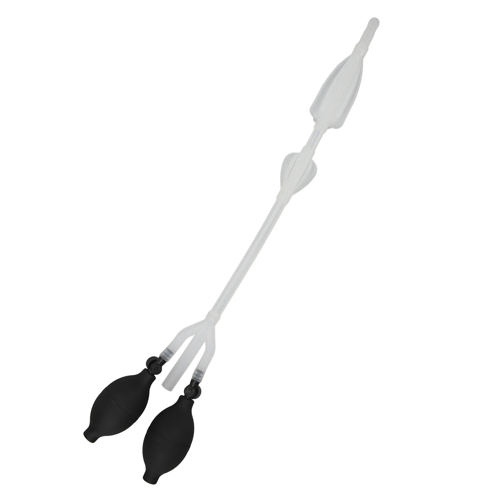 Enema Bulb Silicone Enema Douche Bulb  Side Openings Elastic Inflatable Double Bulb Flushing System for Health Care