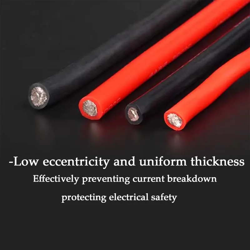 5m 10m 20m 50m Silicone Wire Super Soft Extension Power Cable 12AWG 16AWG 18AWG 20AWG 22AWG Red Black Rubber Copper Connect Line