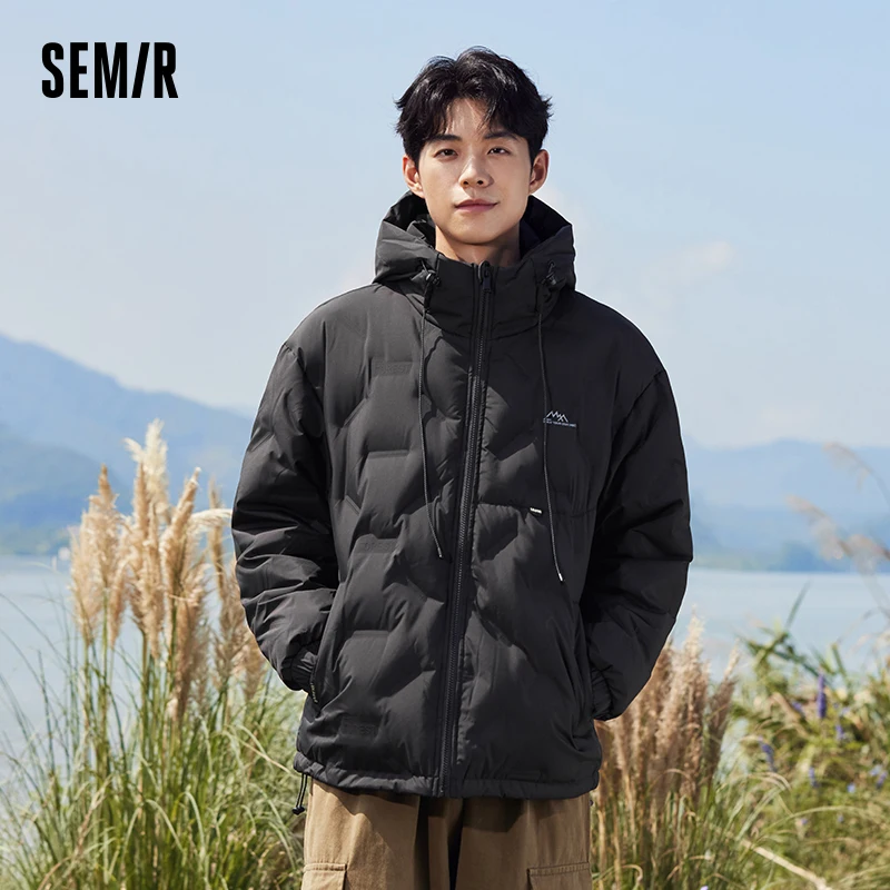 Semir Down Jacket Men 2024 New Winter Lightweight Goose Down Warm Coat Outdoor Loose Top