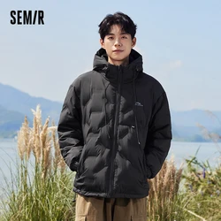 Semir Down Jacket Men 2024 New Winter Lightweight Goose Down Warm Coat Outdoor Loose Top