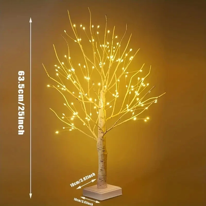 144 LED Birch Tree Light Warm White USB Battery Power Holiday Decorative Tree Christmas Halloween Easter Gift Luces Lights Led