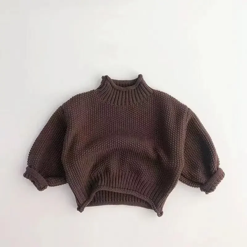 2023 outono e inverno coreia camisola infantil meninos meninas infantil abacaxi camisola de malha camisola de pescoço alto