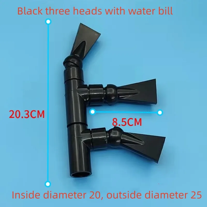 Fish tank duckbill blowing fish with universal adjustment three-head outlet centralized hydraulic nozzle bottom filter fish toil