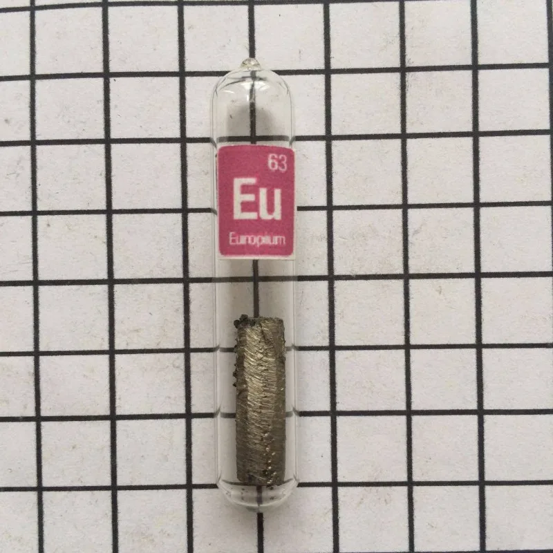Applicable to non-ferrous metal test tube glass seal, europium Eu periodic table, physical ornament collection