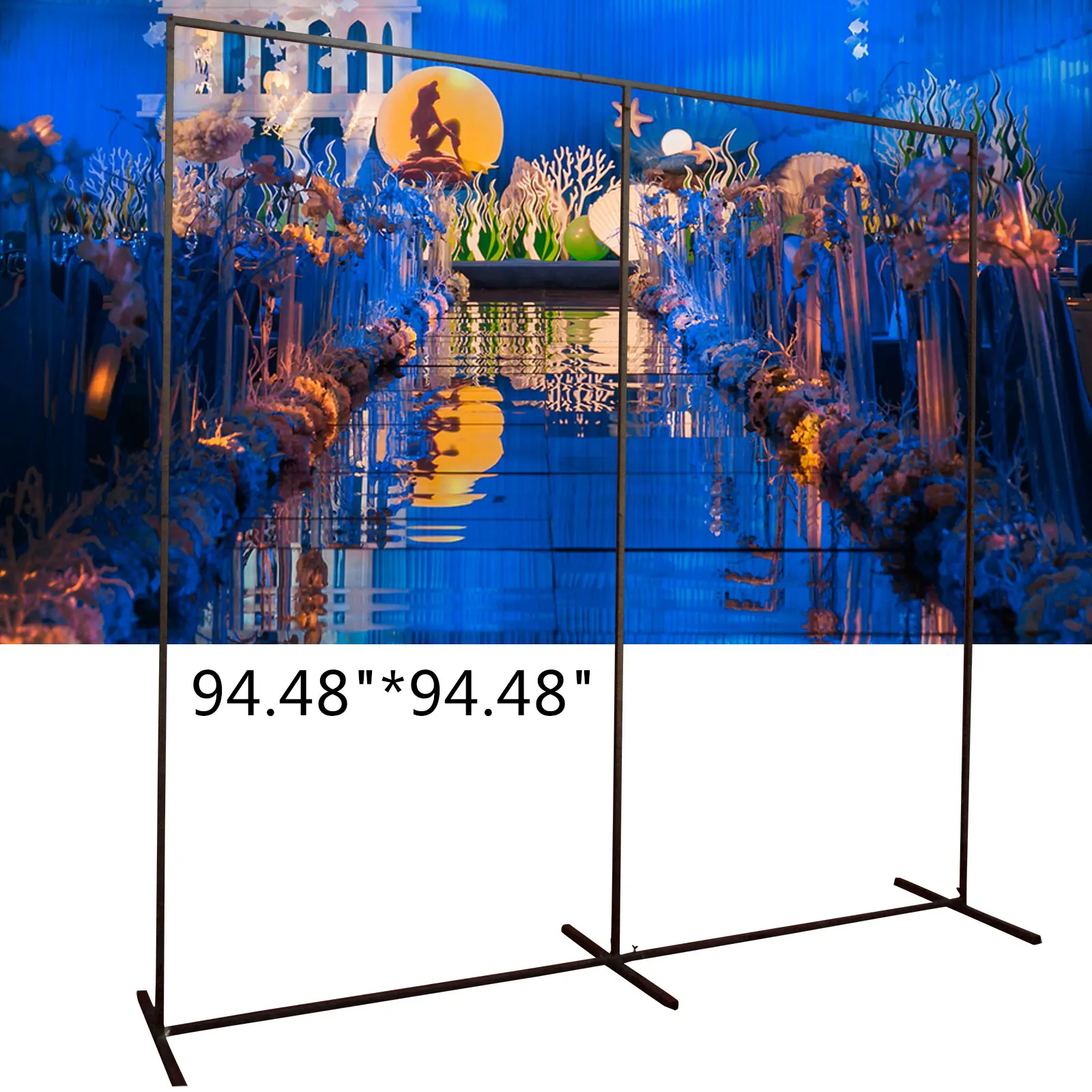 Large Portable 2.4m x 2.4m Mesh Flower Wall Backdrop Wedding Balloons Events