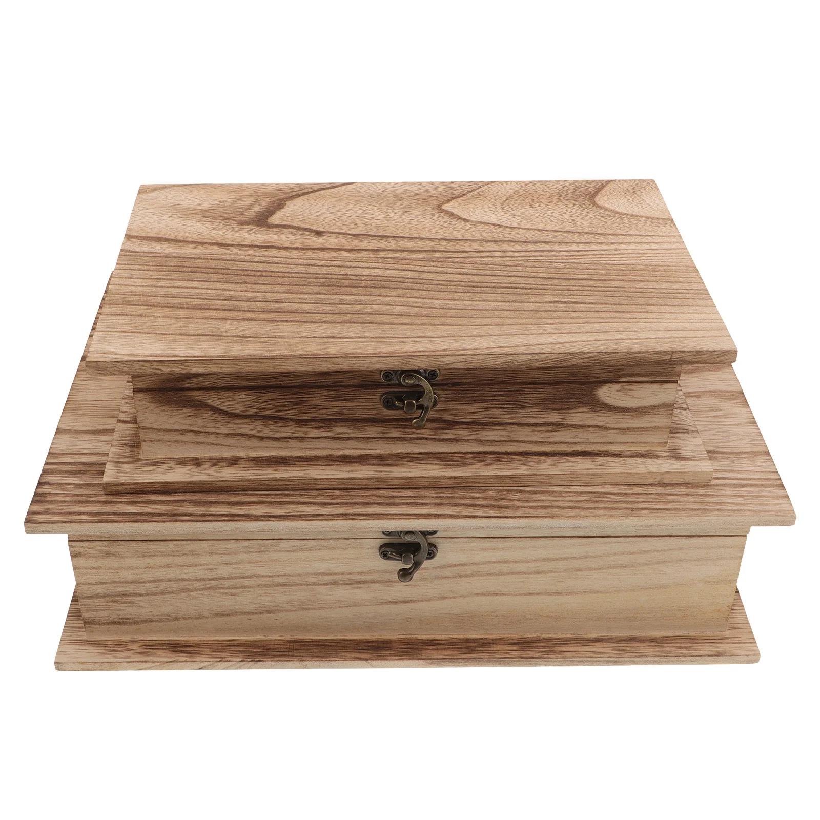 2 قطعة صندوق خشبي على شكل الكتاب المقدس خيار هدية ذو مغزى غطاء قلاب مجوهرات حلية منظم تخزين ديكور