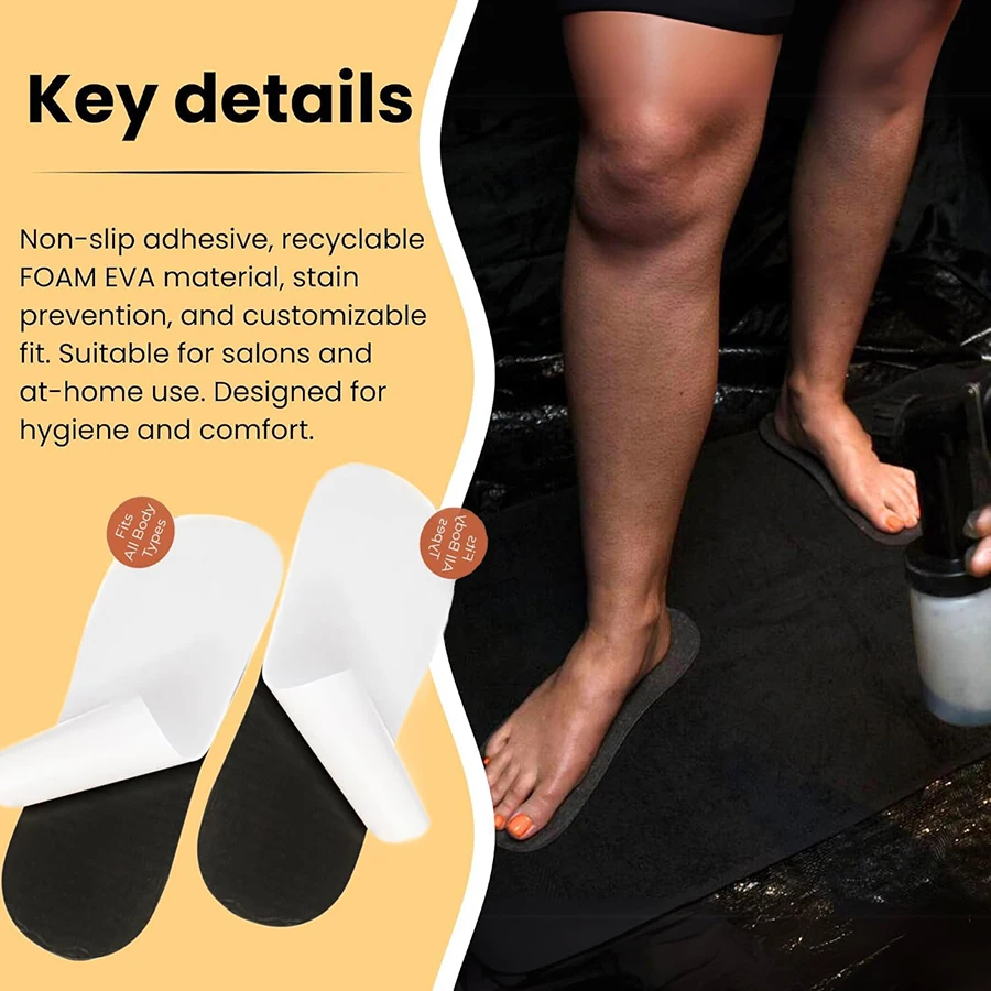 10Pcs Disposable Women Tanning Slippers Tanning Sticky Feet Spray Tan Foot Pads Protectors Stickers for Body Accessories