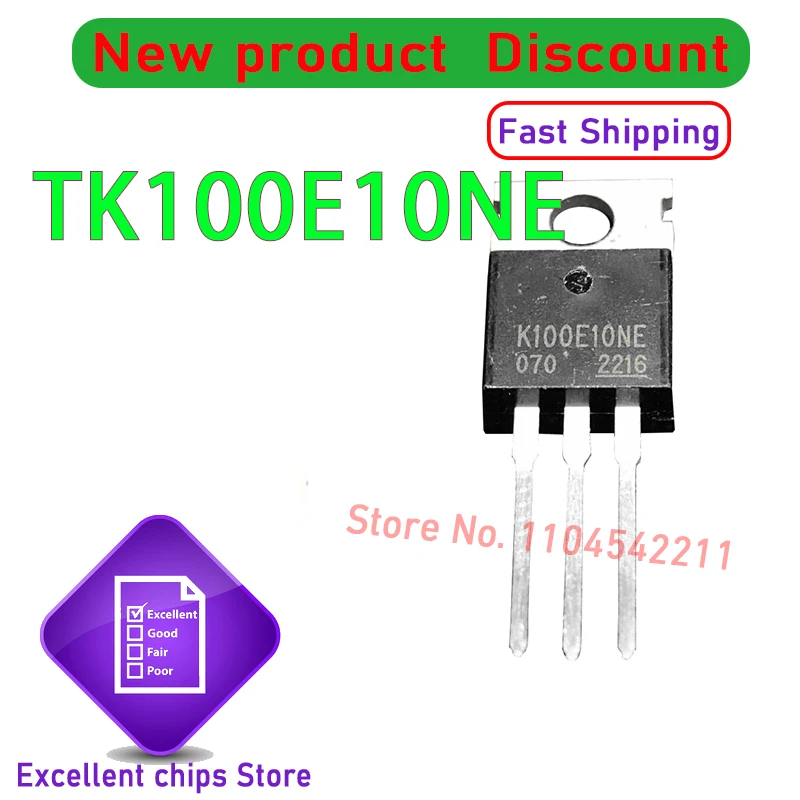

10PCS/Lot New TK100E10NE K100E10NE or TK100E10N1 K100E10N1 TK100E10 TO-220 100A 100V N-Channel MOSFET Transistor